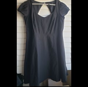 Black A Line dress with keyhole back and zipper